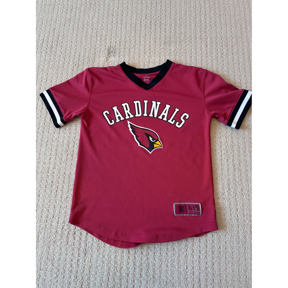 NFL Team Apparel Arizona Cardinals Youth Jersey Shirt Red Size L 14/16 Logo